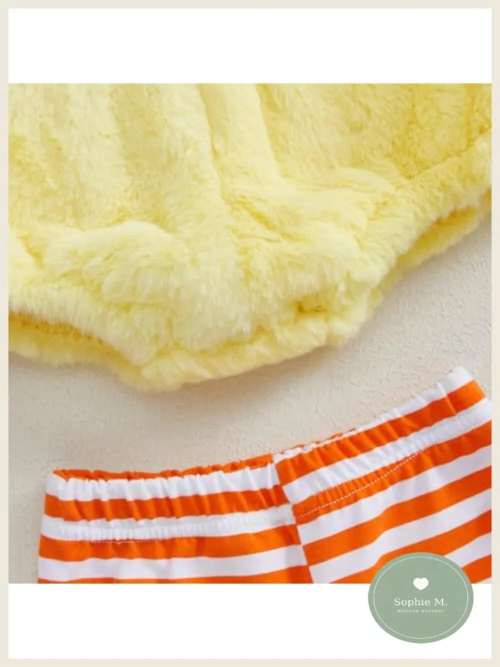 Baby Chick Halloween Costume Romper with Striped Leggings, Soft Fleece Infant